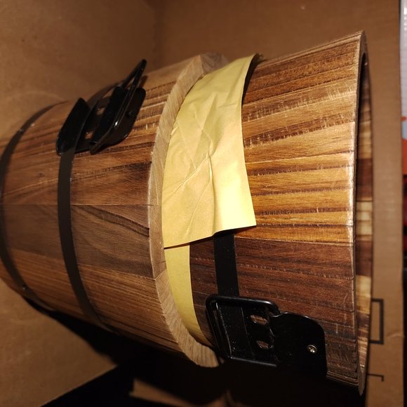 Brand New Set Of 6 Wooden Rustic Barrel planters - Picture 3 of 6